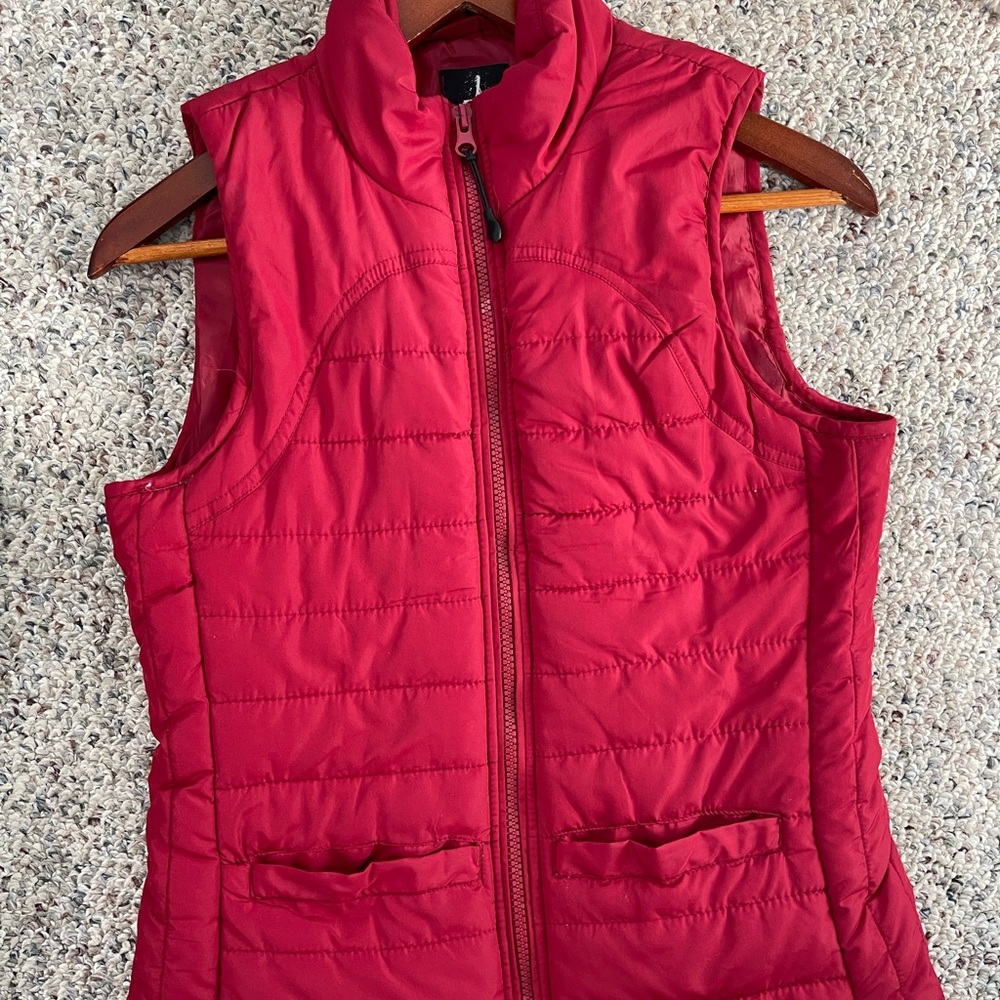 Red zip up vest